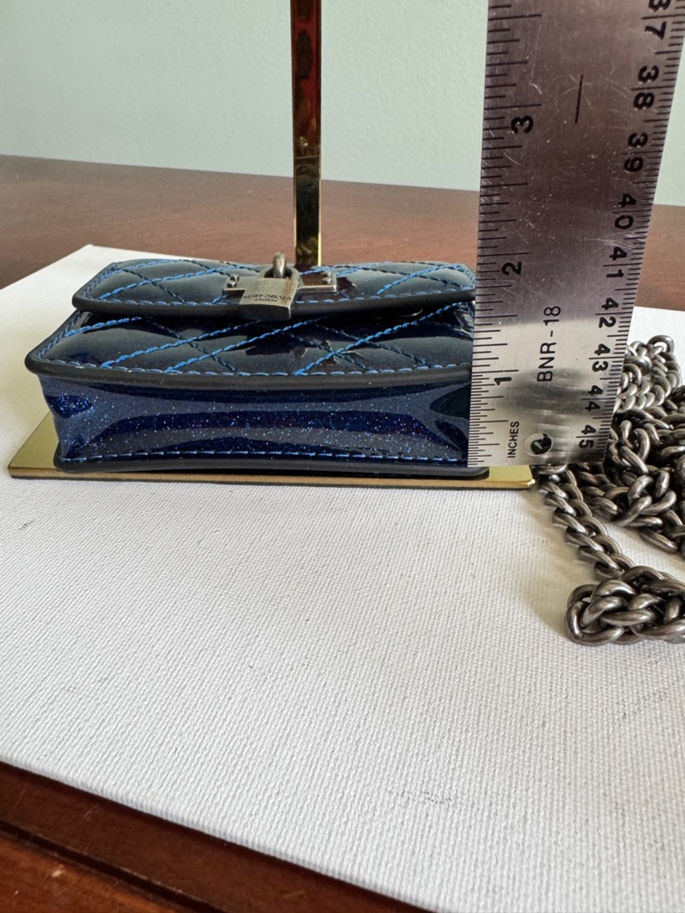 Kurt Geiger London Micro Braxton  Quilted Mini Shoulder Bag in Navy Blue,NWOT - Picture 4 of 10